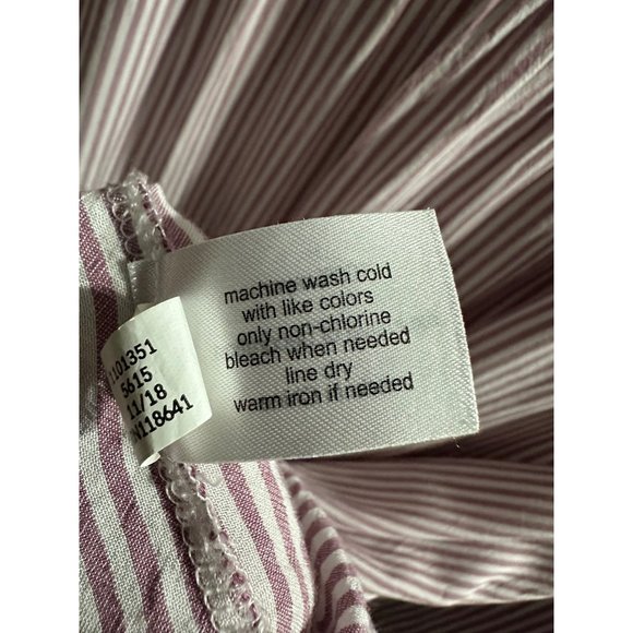 Lane Bryant size 22/24 pink stripe lace shoulders balloon sleeve Boho tunic - Picture 7 of 8